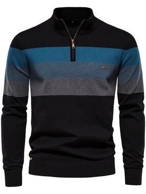 Men's AHA Selected classic Color Block Half- Zip Sweater Size XL
